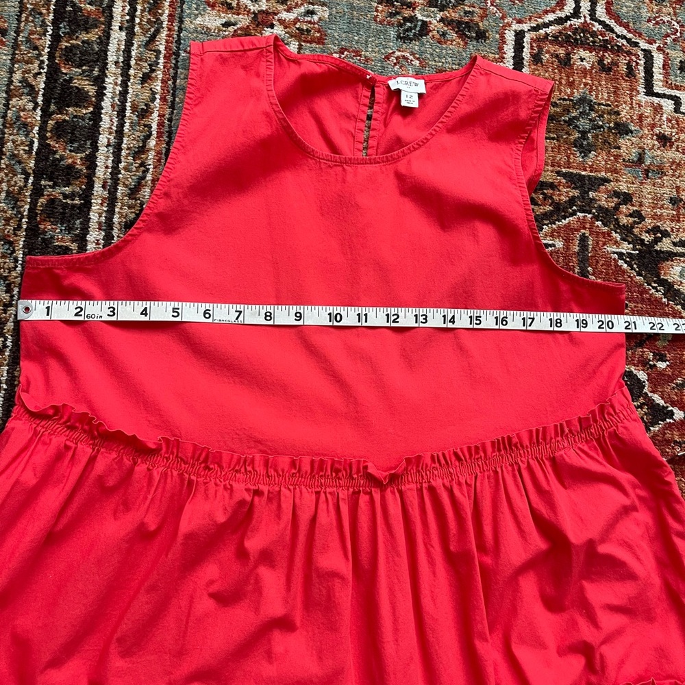 J.Crew Sleeveless Tiered Sleeveless Midi Dress Coral Pink size 12 Boho - Picture 10 of 11